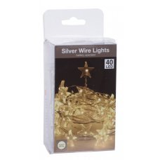 40 Λευκά Θερμά Λαμπάκια LED Copper Αστεράκια με Μπαταρία (2m)